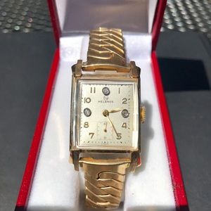 Vintage Helbros 14kt gold watch.
